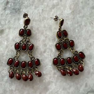 Amber brown dangling earrings